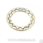 Ring plat met motief (antique zilver)