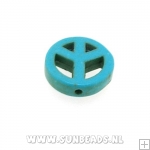 Turquoise kraal peaceteken 10mm (turquoise)