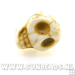 Turquoise kraal skull 12mm (beige)