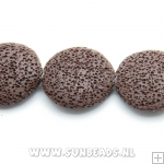 Lava kraal rond 25mm (bruin)