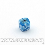 Fimo kraal blokje 8mm (blauw)