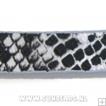 Plat pu leer snake print (grijs/zilver/zwart)