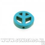 Turquoise kraal peaceteken 10mm (turquoise)