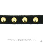 Suede veter met studs 6mm (bruin)