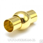 Magneetslot 15x10mm tbv rond leer 5mm (goud)