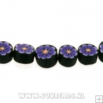 Fimo kraal rond plat 5mm (zwart)