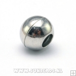 Magneetslot bol 14mm tbv rond leer 6mm (ant zilver)