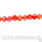 Facetkraal donut 3x2mm (rood-oranje AB)