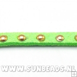 Suede veter met studs 6mm (appelgroen)