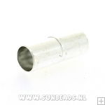 Magneetslot 15x6mm tbv rond leer 5mm (zilver)