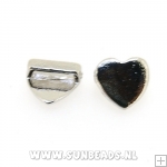 Metalen leerschuiver hartje tbv 10mm leer Metalen leerschuiver hartje tbv 10mm leer