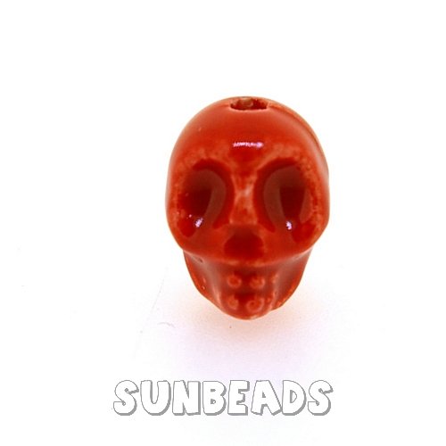 Keramiek kraal skull (rood) - Klik op de afbeelding om het venster te sluiten