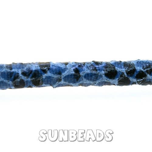 Pu leer stitched cord 5mm 3 mtr (donkerblauw snake) - Klik op de afbeelding om het venster te sluiten