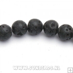 Lava kraal rond 18mm (zwart)