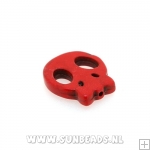 Turquoise kraal skull 20mm (rood)