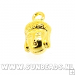 Metalen bedel buddha kop (goud)