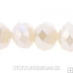 Facet kraal donut 8x6mm (licht champagne met glans)