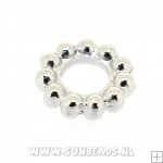 Metalen spacer plat met groot gat (antique zilver)