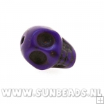 Turquoise kraal skull 14mm (paars)