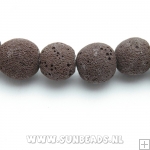 Lava kraal rond 12mm (bruin)