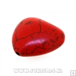 Turquoise kraal hartje 20mm (rood)