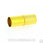 Magneetslot 15x6mm tbv rond leer 5mm (goud)