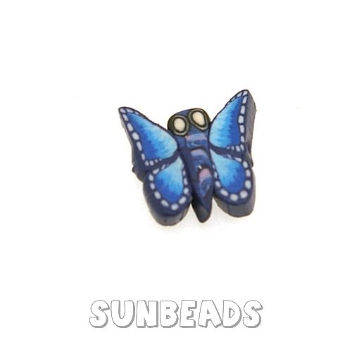 Fimo kraal vlinder (donkerblauw) - Klik op de afbeelding om het venster te sluiten