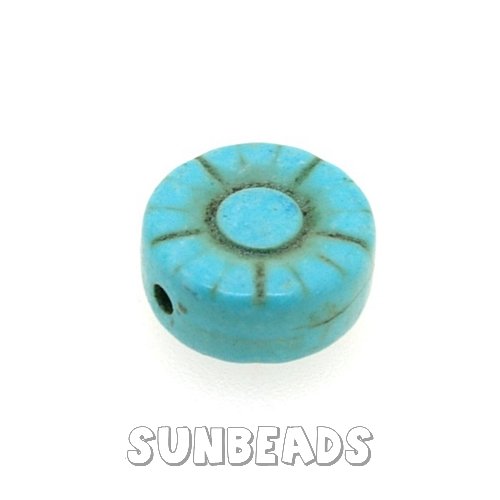 Turquoise kraal bloem 12mm (turquoise) - Klik op de afbeelding om het venster te sluiten