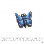 Fimo kraal vlinder (donkerblauw)