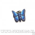 Fimo kraal vlinder (donkerblauw)