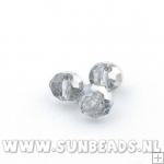 Facet kraal donut 10x6mm (crystal/zilver)