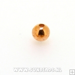 Metalen kraal 6mm rond (rosegoud)