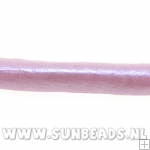 Pu leer stitched cord 5mm 2 mtr (metallic roze)