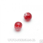 Crackle kraal rond 6mm (rood)