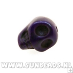 Turquoise kraal skull 12mm (paars)