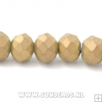 Facetkraal 4x3mm (mat goud)