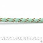 Gevlochten leerveter 3mm, 3mtr (mint)