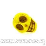 Turquoise kraal skull 14mm (geel)