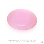 Plaksteen ovaal catseye 18x12mm (roze)