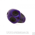 Turquoise kraal skull 14mm (paars)