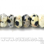 Halfedelsteen donut 4x6mm (dalmatier jasper)