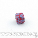 Fimo kraal blokje 8mm (rood)