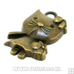 Metalen bedel Hello Kitty (oud goud)