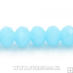 Facet kraal donut 6x4mm (lichtblauw)