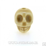 Keramiek kraal skull (beige)