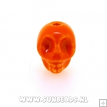 Keramiek kraal skull (oranje)
