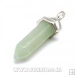 Halfedelsteen hanger met luxe kapje (jade)