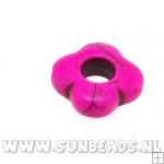 Turquoise bloem open 15mm (roze)