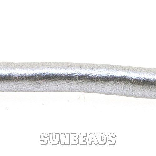 Pu leer stitched cord 5mm 2 mtr (zilver) - Klik op de afbeelding om het venster te sluiten