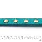 Suede veter met studs 6mm (petrol)